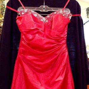 Fuscia taffeta gown